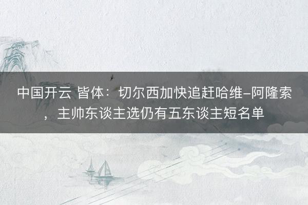 中国开云 皆体：切尔西加快追赶哈维-阿隆索，主帅东谈主选仍有五东谈主短名单