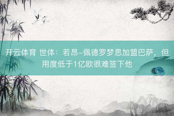开云体育 世体：若昂-佩德罗梦思加盟巴萨，但用度低于1亿欧很难签下他