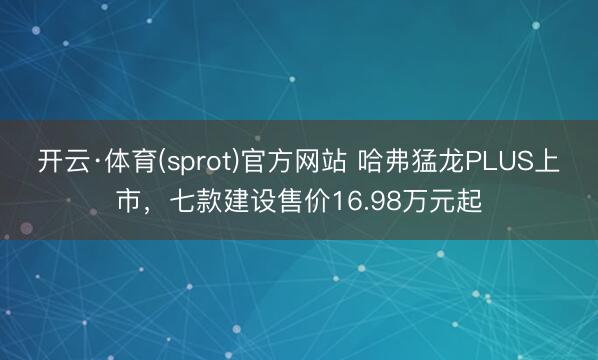 开云·体育(sprot)官方网站 哈弗猛龙PLUS上市，七款建设售价16.98万元起