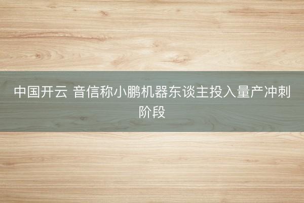 中国开云 音信称小鹏机器东谈主投入量产冲刺阶段