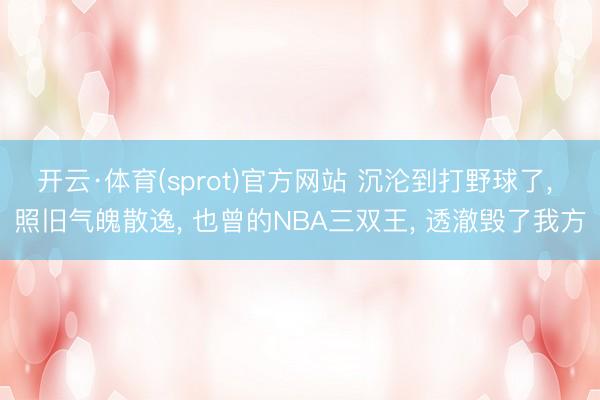 开云·体育(sprot)官方网站 沉沦到打野球了， 照旧气魄散逸， 也曾的NBA三双王， 透澈毁了我方