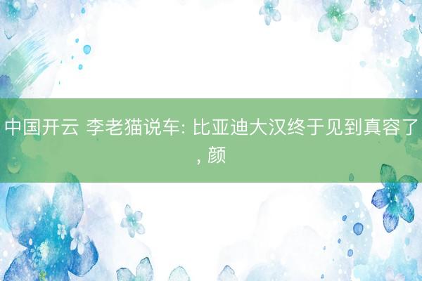 中国开云 李老猫说车: 比亚迪大汉终于见到真容了， 颜
