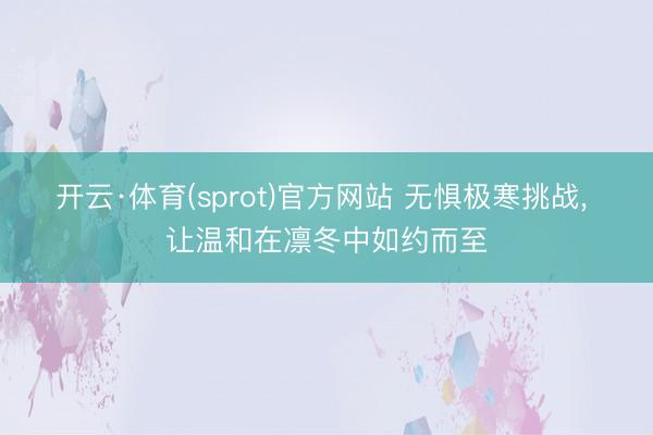 开云·体育(sprot)官方网站 无惧极寒挑战， 让温和在凛冬中如约而至