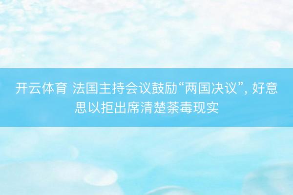 开云体育 法国主持会议鼓励“两国决议”， 好意思以拒出席清楚荼毒现实
