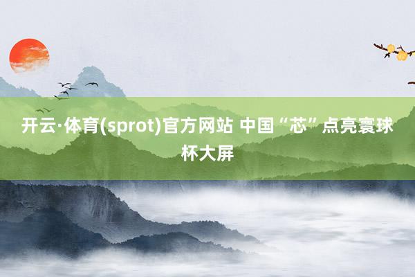 开云·体育(sprot)官方网站 中国“芯”点亮寰球杯大屏